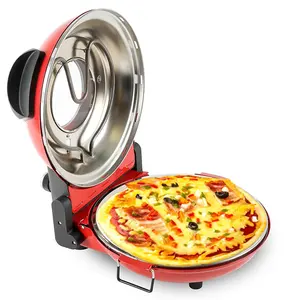 Máquina eléctrica para hacer pizza, horno de Pizza rápido con piedra de cerámica de 12 ", para hornear madera