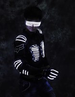 Gants de robot lumineux LED Flash Armor en polyester pour performance scénique, unisexe adulte, pour soirées en boîte de nuit et décorations