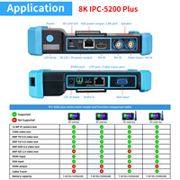 Testeur de caméra CCTV/IP Rsrteng IPC-5200 Plus 5,4 pouces, testeur de câble POE, testeur de câble TVI CVI AHD SDI, outils réseau WiFi