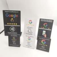 حامل عرض مراجعات جوجل مخصص من الأكريليك والبي في سي مقاس 120*60 ملم مع تقنية NFC لقوائم المطاعم