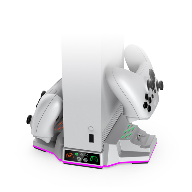 Dobe X Box Series S Console Cooling Glitzy Base XSS Dual Battery Handle Charging Base Stand TYX-3612 Heat Leaving Fan