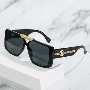 LMA 88876 fashion double bridge shades women vintage big square Brand Black sun glasses luxury men UV400 sunglasses 2024