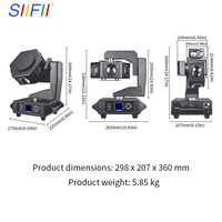 SIIFII 240W Cabeza Móvil LED 6*40W RGBW Luz de Haz IP33 Ra90 para Discoteca Fiesta Pantalla LCD DMX512 Iluminación de Escenario para DJ Club
