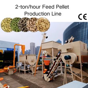 Usine de traitement d'aliments <span class=keywords><strong>pour</strong></span> animaux Weiwei 2t/h, ligne de production de granulés d'aliments <span class=keywords><strong>pour</strong></span> volailles, plan personnalisé CE <span class=keywords><strong>pour</strong></span> poulets, porcs, bovins, moutons - Product Image 1