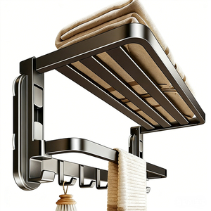 <span class=keywords><strong>Toallero</strong></span> con ventosa, soporte <span class=keywords><strong>de</strong></span> toallas para baño <span class=keywords><strong>sin</strong></span> taladro, estante <span class=keywords><strong>de</strong></span> almacenamiento plegable doble para <span class=keywords><strong>pared</strong></span>, organizador <span class=keywords><strong>de</strong></span> ducha - Product Image 5