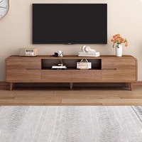 Table basse à panneaux en bois simples de style antique avec coins arrondis Meuble TV moderne pour salle à manger pour le salon de la maison