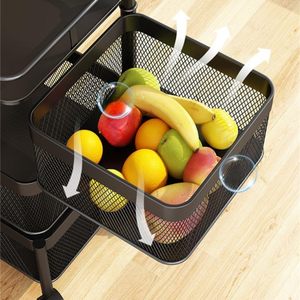 Wholesale Metal 2/3/4/5 Layer Rotating Utility <b>Trolley</b> Cart Kitchen Storage Rack Organizer With Wheels - Product Image 4