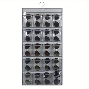 Custom Wall Mounted Eyeglasses Holder with 20 Clear Slots Sunglasses Organizer for Wardrobe Living Room Bathroom-Coat <b>Stand</b> - Product Image 1