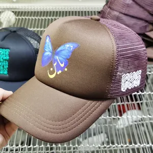 2022 High quality custom embroidery logo trucker nets hat screen printing logo trucker cap blank foam adjustable men truck hat