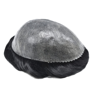 Prothèse capillaire en cheveux naturels, base en dentelle et PU, densité 100%, cheveux Remy indiens lisses, mono, nœuds invisibles, 8mm, style 1 - Product Image 1