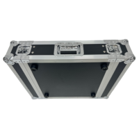 Boîtier de transport/Flight Case 2U en contreplaqué noir et aluminium argenté de haute qualité OEM/ODM pour amplificateur, assemblable avant/arrière