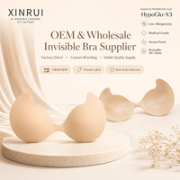 XINRUI Bra Silikon Perekat Wanita Tanpa Tali Tanpa Punggung Push Up Bra Dapat Digunakan Kembali Bra Tak Terlihat untuk Gaun Lingerie Grosir
