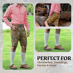 Lederhosen bavaroises personnalisées pour hommes, costume traditionnel en cuir pour l'Oktoberfest, taille adulte réglable - Product Image 6