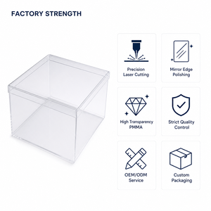 Caja de Regalo Acrílica Transparente con Tapa Acrílica a Juego, Grabado de Nombre Personalizado, Recuerdo Hecho a Mano, Moderno, para Boda o <span class=keywords><strong>Bautizo</strong></span> - Product Image 4