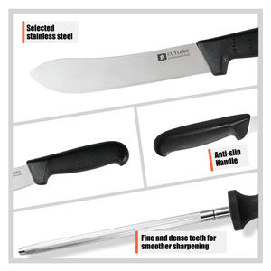 Ensemble de couteaux de chef et de <span class=keywords><strong>boucher</strong></span> en acier inoxydable 4 pièces avec aiguiseur pour la maison et la cuisine professionnelle - Product Image 5