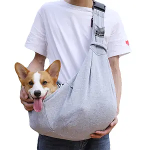Yüksek kalite özelleştirilmiş ayarlanabilir yeni evcil hayvan taşıyıcı torba düz renk küçük orta kedi köpek Sling taşıyıcı - Product Image 3