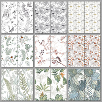 Carreaux de céramique décoratifs muraux populaires, jeunes, modernes, frais, à motif floral vert, résistants aux acides, pour salle de bain et salon