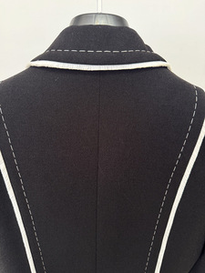 Elegante Giacca da Ufficio Formale a Maniche Lunghe, <span class=keywords><strong>Blazer</strong></span> <span class=keywords><strong>Nero</strong></span> con Cuciture a Contrasto e Risvolto a Punta per <span class=keywords><strong>Donna</strong></span> - Product Image 5