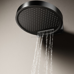 Juego de ducha de lluvia montado en la pared color bronce - Doble cabezal (fijo + de mano) - Accesorio de baño de lujo - Product Image 5