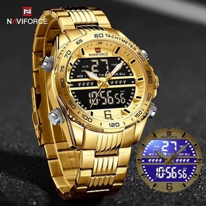Drioshipping <b>Digital</b> Sport <b>Watch</b> Men Steel Band <b>Waterproof</b> Chronograph Alarm Clock Luminous Quartz Wrist <b>Watch</b> for Men - Product Image 3