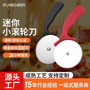 Pizza Cutter Stainless Steel Mini Round Single Wheel Non Slip Handle For Baking And Pizza Cutting - Product Image 2