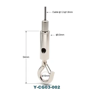 모든 종류의 조명 케이블에 대한 중국에서 하이 퀄리티 조정 가능한 황동 서스펜션 스프링 후크 케이블 그리퍼 양방향 테이퍼 잠금 장치
