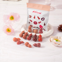 Kit de Maquillage KS-ONE : Ensemble Rouge à Lèvres et Gloss Effet Miroir en Forme de Gourde, avec Petit Pendentif Mignon, Taille Standard, Waterproof, à Base de Plantes