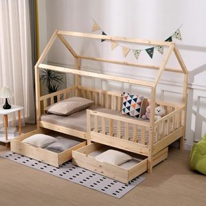 <span class=keywords><strong>Letto</strong></span> in legno naturale per bambini <span class=keywords><strong>letto</strong></span> <span class=keywords><strong>singolo</strong></span> per bambini con <span class=keywords><strong>cassetti</strong></span> - Product Image 1