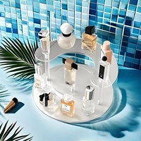 Présentoir circulaire en acrylique à 3 niveaux sur mesure avec bords polis pour organisateur de Funko Pop et de parfums – Support en acrylique transparent