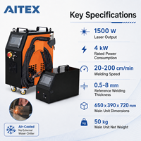 Machine de soudage au laser à fibre portative de 1500 W, refroidie par air, avec alimentation en fil optionnelle pour tôles AT550