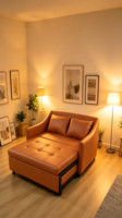 Konvertierbares Klappbares Eisensofa-Bett mit Stauraum und Ausziehbarer Matratze im Mid-Century Modern Stil für Kleine Wohnzimmer, Multifunktional für Hotels und Einkaufszentren