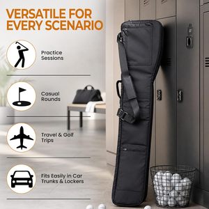 Bolsa de Golf Impact Sports, Negra, Ligera, Impermeable, de Poliéster, Unisex, con Correa de Hombro Arqueada y Bolsillo Interior con Cremallera - Product Image 4