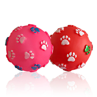 Jouets pour chiens en caoutchouc vinyle écologique et durable, style dessin animé, balles interactives et jouets à mâcher pour animaux de compagnie avec couineur BB