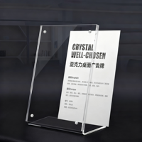 Tarjeta de mesa acrílica reciclable de primera calidad, letrero de exhibición de escritorio transparente personalizable para restaurante/oficina/venta al por menor