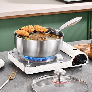 Wok en acier inoxydable 304, 28 cm, non revêtu, antiadhésif, pour la cuisine à domicile - Product Image 1