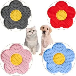 Automatic Adjustable <b>Silicone</b> Pet Licking <b>Mat</b> Quadrate Shape Dog & Cat Slow Licking Bowl Modern Cute Design - Product Image 1