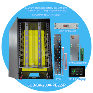 Lvnoon 16S <b>Diy</b> <b>Kit</b> Stackable Lfp Battery Box 48 Volt 15kWh for Lithium Ion 280Ah-314Ah Cells with V19 Lcd and 200a Bms - Product Image 1