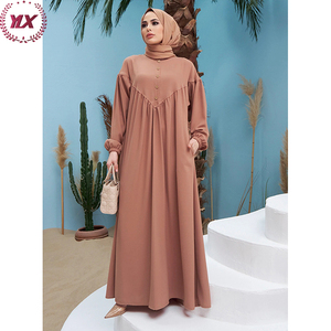 Elegant High Quality Crepe <strong>Abaya</strong> Dress for Muslim Women Front Button Dubai Islamic Clothing <strong>Modanisa</strong> Islamic Clothing Collection - Product Image 1
