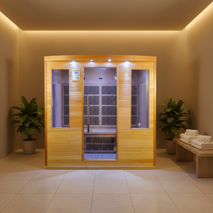 Sauna Interior de Infrarrojos Lejanos para Varias Personas, Cabina de Sauna de Madera Sólida para el Hogar, <span class=keywords><strong>Precio</strong></span> Directo de Fábrica - Product Image 5