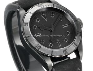 Montre de plongée professionnelle avec lunette en céramique, cadran givré, série Black Warrior, anneau extérieur rotatif - Product Image 3