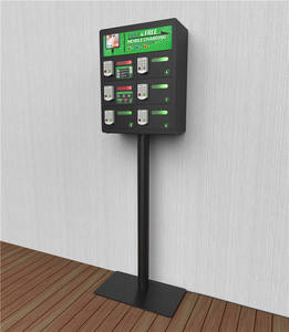 Modern Coin-operated Public Wall-mounted 6-door Self-coding Black Smart Mobile Phone Charging Storage Locker C-WB263 6-Door Desi - Product Image 1