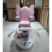 Chaise de pédicure papillon de manucure de station thermale d'enfants d'équipement de salon de beauté de conception unique rose à vendre