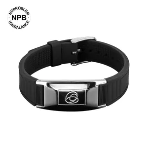 P210 Designer Verstelbare Unisex Toermalijn Negatieve Ion Energie Magnetische Polsband Custom Vrouwen Band Siliconen Armband