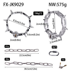 Tendance <span class=keywords><strong>2026</strong></span> : Menottes de cheville en métal à pointes avec chaînes et clé pour couples, jeu sensoriel esclave, dispositif de fétichisme BDSM - Product Image 6