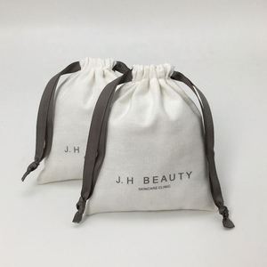 Eco Friendly White Canvas Reusable Bags Cosmetic Dust <b>Drawstring</b> <b>Pouch</b> - Product Image 1