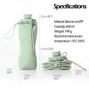 Botella de Agua Plegable de Plástico para Deportes al Aire Libre Viajes Portátil a la Moda con Moderno Estampado Floral para Correr Ciclismo Camping Senderismo - Product Image 5