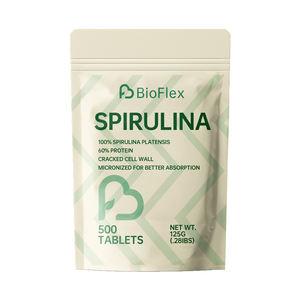 Comprimés de spiruline biologique 100% sans sucre de marque privée OEM dans une pochette avec 9 acides aminés essentiels et potéine - Product Image 1