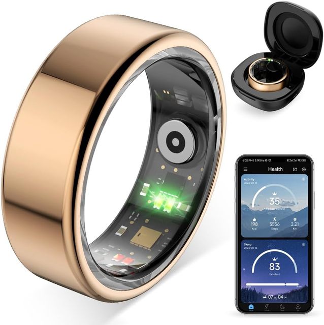 Smart Ring Health Tracker, Smart Rings for Men & Women, Long-Lasting Battery Sleep Ring, Fitness & Sleep Monitor Compatible