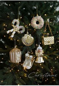 Décorations <span class=keywords><strong>de</strong></span> Noë<span class=keywords><strong>l</strong></span> en plastique doré scintillant style INS, décorations suspendues en forme <span class=keywords><strong>de</strong></span> bonbons et <span class=keywords><strong>de</strong></span> dessins animés pour arbre <span class=keywords><strong>de</strong></span> Noë<span class=keywords><strong>l</strong></span> et fêtes - Product Image 4