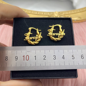 Детский набор TD Fashion: персонализированное ожерелье с именем, браслет из нержавеющей стали, мини-серьги 18 мм, милый подарок - Product Image 6
